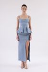 SAIA LONGUETE FENDA CURVA DENIM PRISCILA