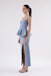 SAIA LONGUETE FENDA CURVA DENIM PRISCILA