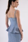 SAIA LONGUETE FENDA CURVA DENIM PRISCILA