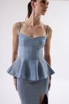SAIA LONGUETE FENDA CURVA DENIM PRISCILA