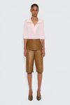BERMUDA DE COURO COM PEPLUM LEONNA