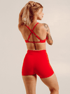 SHORT GROOVE LIGHT VERMELHO INTENSO COM OFF WHITE