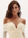 vestido tule alexie bege 0649 oásis resortwear