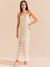 vestido longo renda off white 1938 de chelles