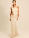 vestido longo renda off white cosmo 18154 la sirène