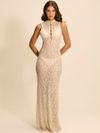 vestido longo renda off white bali 18152 la sirène