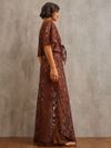 saída longa renda marrom alínia 1849 mos beachwear