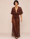 saída longa renda marrom alínia 1849 mos beachwear