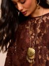 vestido curto renda marrom luar 2067 mos beachwear