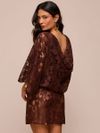 vestido curto renda marrom luar 2067 mos beachwear