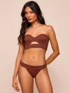 top tomara que caia matelassê marrom 1904 mos beachwear
