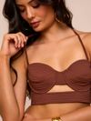 top tomara que caia matelassê marrom 1904 mos beachwear