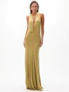 vestido longo fuscia verde boá 1013 oásis resortwear