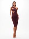 conjunto biquíni e vestido bordô 0473 oásis resortwear