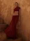 vestido longo tule vermelho mireya 0957 oásis resortwear