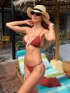 biquíni e shorts marrom praiana 8185216 lua luá