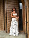 conjunto top e saia linho poá antônia 0449 oásis resortwear