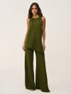 conjunto blusa e calça amyra verde 0492 oasis resortwear