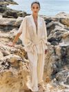 conjunto kimono e top anyra bege 0483 oasis resortwear
