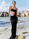 conjunto blusa e saia tessay preto 0490 oasis resortwear