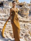 vestido longo saraya marrom 1037 oasis resortwear