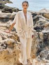 conjunto kimono e calça  bege 0483 oásis resortwear