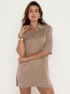 vestido curto tricot areia 9163 brazil del mar