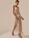 vestido longo trama bege S2702 empress