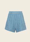 shorts nena linho azul celeste
