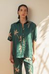 camisa marieta linho modernista petróleo