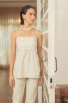 blusa lelê estampa geométrica cru