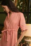 vestido linho fru-fru rosê