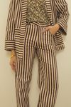calça stripes marrom