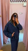 bomber perfeita jeans escuro