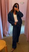 bomber perfeita jeans escuro
