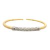 imagem do produto Pulseira Rígida com Gomos Pequenos e Parte Cravejada de Zircônia em Prata 925 Folheado a Ouro 18K