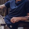 T-shirt Henley M.Curta - Marinho