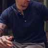 T-shirt Henley M.Curta - Marinho