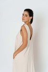 VESTIDO DECOTE V BOTOES - OFF WHITE