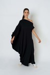 VESTIDO MAXI FRANZIDO - PRETO