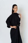 VESTIDO MAXI FRANZIDO - PRETO