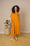 VESTIDO TSHIRT MIDI 1 OMBRO SÓ EM VISCOSE - CARAMELO