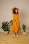 VESTIDO TSHIRT MIDI 1 OMBRO SÓ EM VISCOSE - CARAMELO