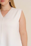 VESTIDO DOBRADURA NEOPRENE - OFF WHITE