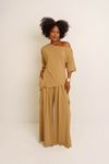 CALÇA RETA CARGO PREGAS - KHAKI