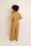 CALÇA RETA CARGO PREGAS - KHAKI