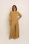 CALÇA RETA CARGO PREGAS - KHAKI