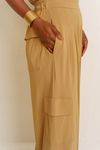 CALÇA RETA CARGO PREGAS - KHAKI