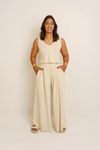 REGATA DECOTE V PESPONTO TEXTURA - CREME