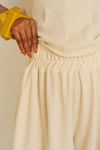 CALÇA PANTALONA COS FRANZIDO TEXTURA - CREME